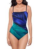 Maldiva Avanti Hidden Underwire Shaping Swimsuit Blue Multi TKD Lingerie Miraclesuit Fashion F2