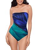 Maldiva Avanti Hidden Underwire Shaping Swimsuit Blue Multi TKD Lingerie Miraclesuit Fashion F3