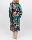 Maple Leaf Print Long Dressing Gown Teal Mix TKD Lingerie Cyberjammies Fashion B1