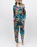 Maple Leaf Print PJ Set Teal TKD Lingerie Cyberjammies Fashion F1