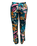 Maple Leaf Print Pant Teal TKD Lingerie Cyberjammies Fashion CF1