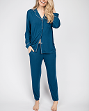 Maria Revere Jersey PJ Set Teal TKD Lingerie Cyberjammies Fashion F1