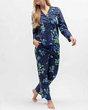 Midnight Berry Fruit Print Pyjama Set Navy Mix