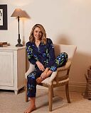 Midnight Berry Fruit Print Pyjama Set Navy Mix