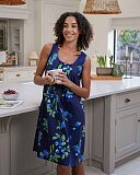 Midnight Berry Fruit Print Short Nightdress Navy Mix