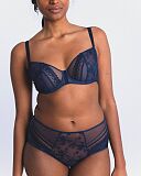 Muse Half Cup Bra And High Waist Brief Dark Blue TKD Lingerie Panache Core F2 Muse Half Cup Bra And High Waist Brief Dark Blue TKD Lingerie Panache Core F2