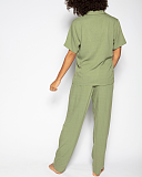 Natalie Herringbone PJ Set Sage TKD Lingerie Cyberjammies Fashion B1