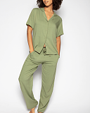 Natalie Herringbone PJ Set Sage TKD Lingerie Cyberjammies Fashion F1