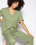 Natalie Herringbone PJ Set Sage TKD Lingerie Cyberjammies Fashion L4