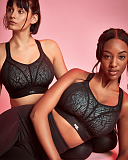 Non Wired Sports Bra Black Ice Blue TKD Lingerie Panache Fashion L1