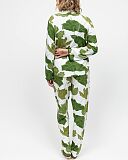 Olive Leaf Printed Jersey Pyjama Set Olive Green Mix TKD Lingerie Cyberjammies Fashion B1