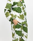 Olive Leaf Printed Jersey Pyjama Set Olive Green Mix TKD Lingerie Cyberjammies Fashion S1