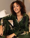 Olive Leopard Print Pyjama Set Olive Green Mix TKD Lingerie Cyberjammies Fashion L1