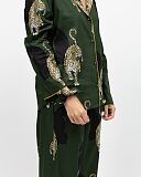 Olive Leopard Print Pyjama Set Olive Green Mix TKD Lingerie Cyberjammies Fashion S1