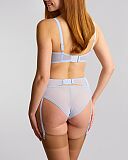 Ottilie Low Balcony Bra And Brazilian Brief And Suspender Dusky Blue