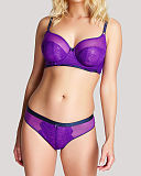 Piper Midi Balconnet Bra And Brazilian Brief Violet TKD Lingerie Cleo Fashion F1
