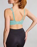 Power Wired Padded Sports Bra Aqua Hazel Wave Print