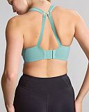 Power Wired Padded Sports Bra Aqua Hazel Wave Print