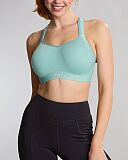 Power Wired Padded Sports Bra Aqua Hazel Wave Print