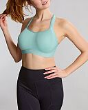 Power Wired Padded Sports Bra Aqua Hazel Wave Print