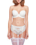 Quinn Bridal Moulded Plunge Strapless Ivory Suspender Brazilian Brief F1