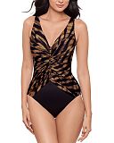 Raya De Safari Soft Cup Shaping Swimsuit Black Brown TKD Lingerie Miraclesuit Fashion F1