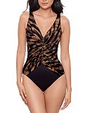 Raya De Safari Soft Cup Shaping Swimsuit Black Brown TKD Lingerie Miraclesuit Fashion F2