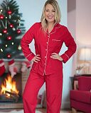 Red White Pyjama Set Jessica Lily Xmas F2