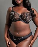Restraint Balcony Bra And Brazilian Brief Black