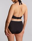 Ric Rac Sofia Plunge Bikini Top And Deep Brief Black White