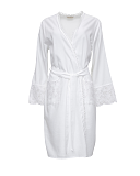 Saskia Embroidered Short Dressing Gown White TKD Lingerie Cyberjammies C1 min