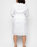 Saskia Embroidered Short Dressing Gown White TKD Lingerie Cyberjammies TB1 min