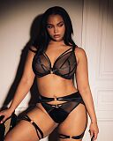 Scandal Plunge Bra And Tanga Brief And Leg Harness Black