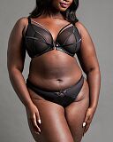 Scandal Plunge Bra And Tanga Brief Black