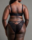Scandal Plunge Bra And Tanga Brief Black