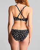 Scarlet Bandeau Bikini And Classic Brief Polka Dot Print