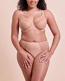 Smoothie Lace Moulded Bra And Brazilian Brief Latte