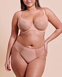 Smoothie Lace Moulded Bra And Brazilian Brief Latte