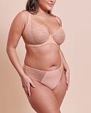 Smoothie Lace Moulded Bra And Brazilian Brief Latte