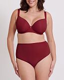 Smoothie Spacer T Shirt Plunge Bra And Full Brief Deep Red
