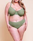 Smoothie Spacer T Shirt Plunge Bra And Brazilian Brief Sage Green