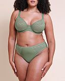 Smoothie Spacer T Shirt Plunge Bra And Brazilian Brief Sage Green