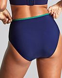 Sofia High Waist Brief Ric Rac Navy TKD Lingerie Panache Swim Fashion B1