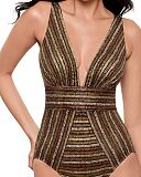 Sparkle Sands Odyssey Shaping Swimsuit Black Multi