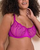 Stardust Balcony Bra And Brazilian Vivid Violet