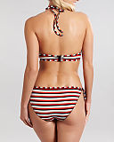 Summer Halterneck Triangle Bikini And Tie Side Pant Disco Stripe TKD Lingerie Panache Swim Fashion b