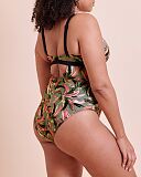 Sunset Palm Reversible Non Wired Multiway Swimsuit Palm Print