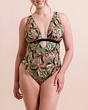 Sunset Palm Reversible Non Wired Multiway Swimsuit Palm Print