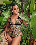 Sunset Palm Reversible Non Wired Multiway Swimsuit Palm Print