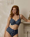 Tango Balcony Bra And Deep Brief Navy Champagne TKD Lingerie Panache Fashion L1